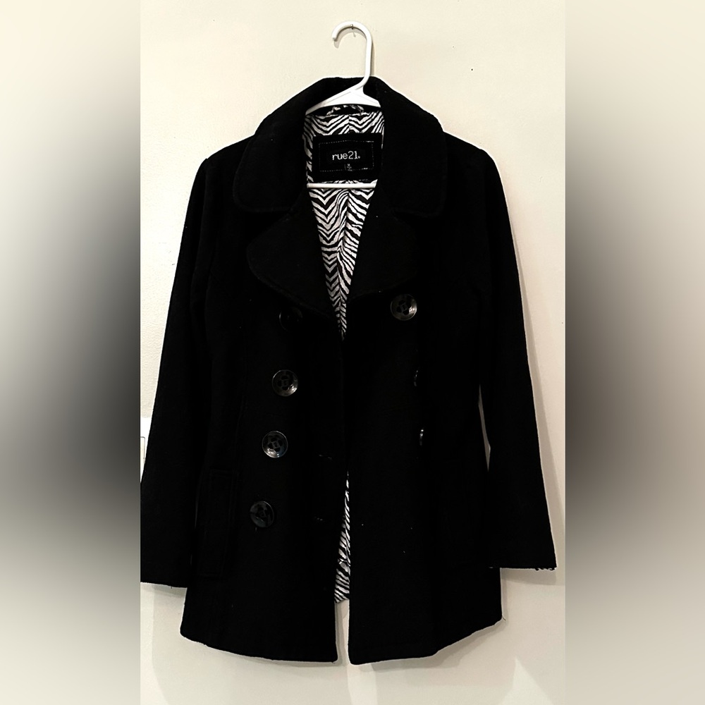Rue21 Classic Black Pea Coat